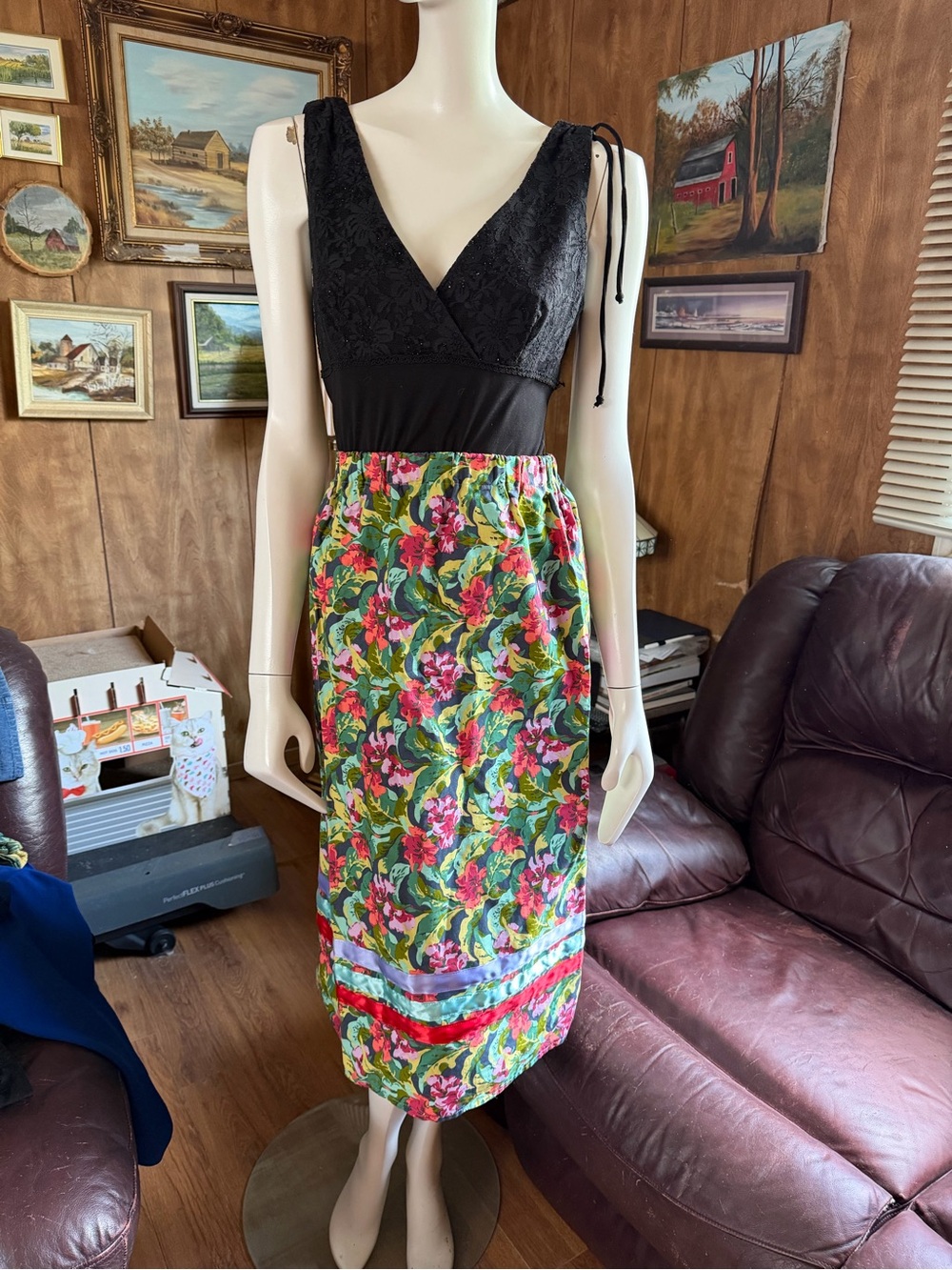 Handmade Floral Ribbon Skirt